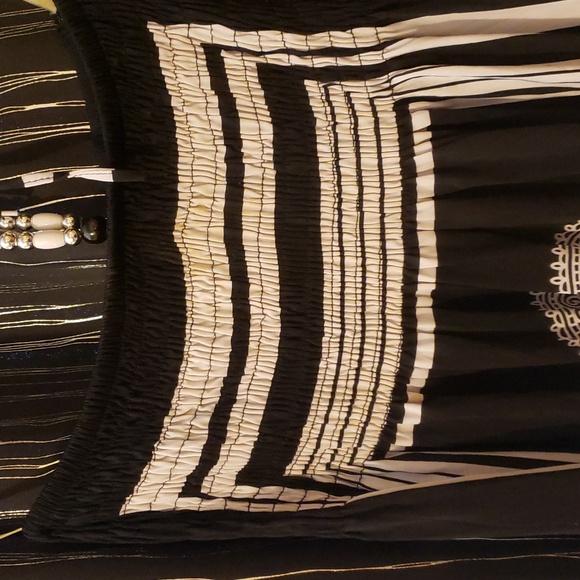 Gorgeous Black Egite Strapless Summer Dress Beaded Tie Around Neck Embellished - Picture 9 of 14